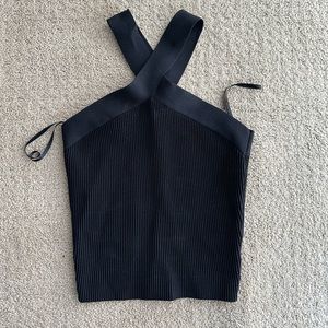 Aritzia Babaton Sculpt Knit Criss Cross Cropped Tank